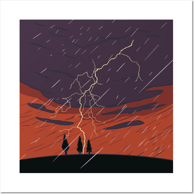 Thunderstorm On Hilltop Nature Wall Art by fromherotozero